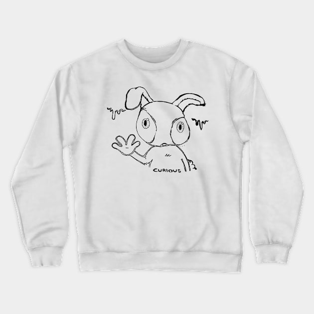 Curious Creature Rabbit Full Crewneck Sweatshirt by KateVegaVisuarts